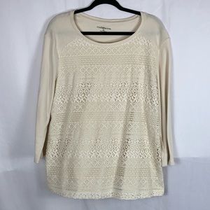 Croft &Barrow | Lace Front Top